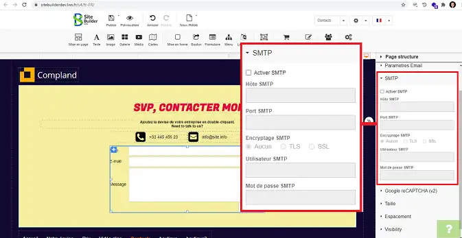 Comment créer et insérer un formulaire de contact sur SiteBuilder Pro?
